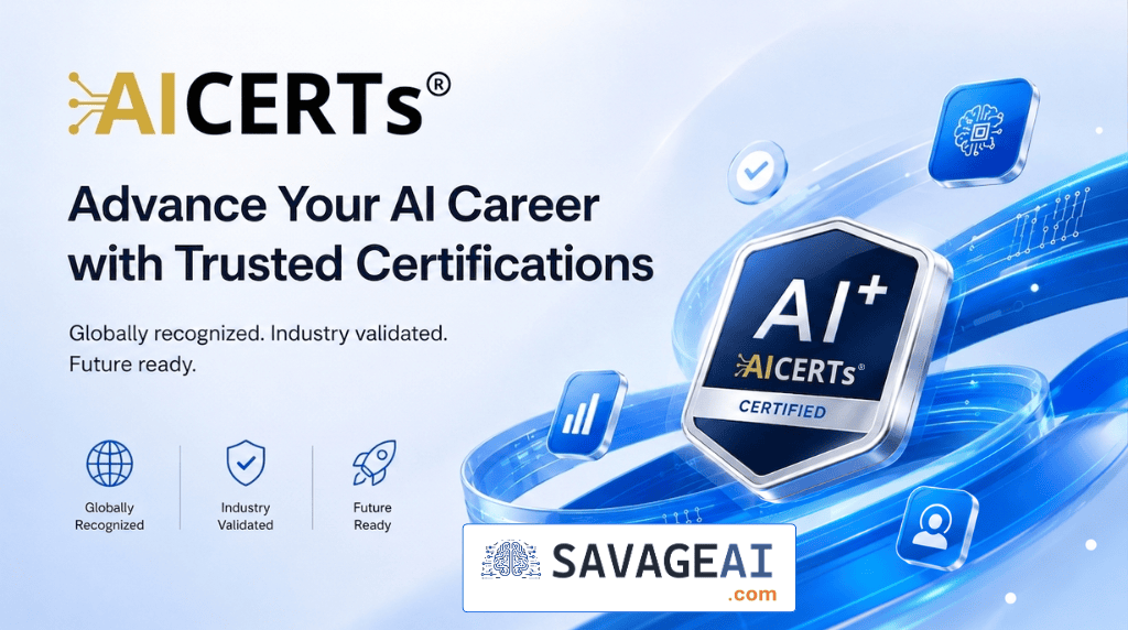 Advance Your Career with Trusted AI Certifications from AICERTs® and SAVAGE AI. Globally Recognized. Industry Validated. Future Ready.